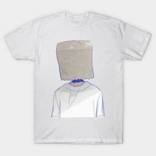 Bag head - BAGMAN- Digital pencil drawing - Colour T-Shirt